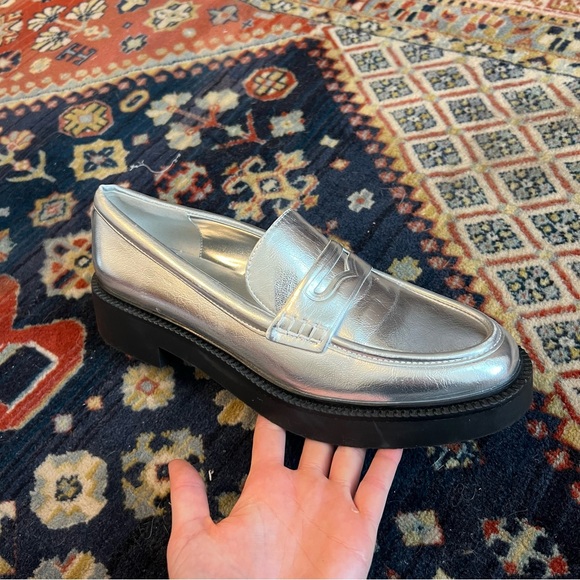 Zara Metallic Silver Loafers- Never worn - Picture 8 of 8